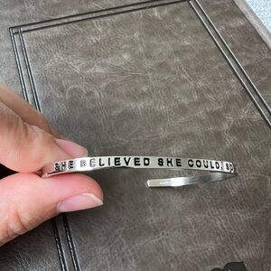 Mantra Silver Inspirational Bracelet